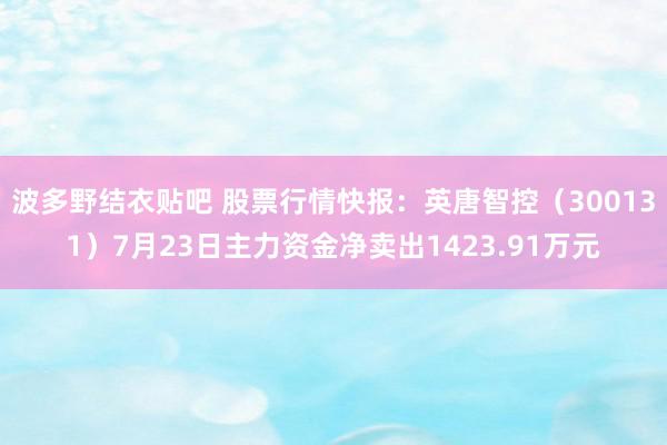波多野结衣贴吧 股票行情快报：英唐智控（300131）7月23日主力资金净卖出1423.91万元
